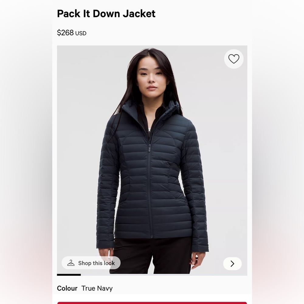 Lululemon Women's Pack It Down Jacket - True Navy
